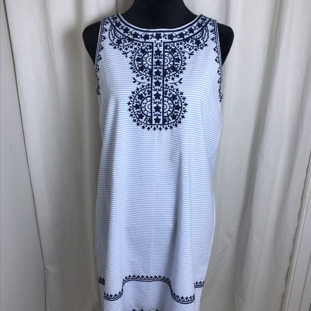 Vineyard Vines Embroidered Breezy Stripe Shift Dress